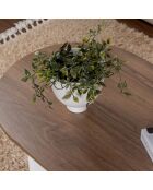 Table basse Sable noyer/blanc - 119x40x60 cm
