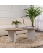 Table basse Sable noyer/blanc - 119x40x60 cm
