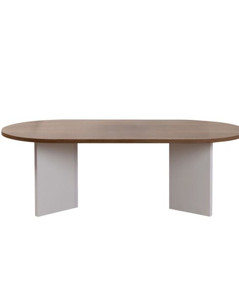 Table basse Sable noyer/blanc - 119x40x60 cm