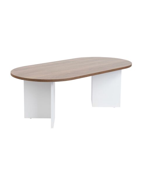 Table basse Sable noyer/blanc - 119x40x60 cm