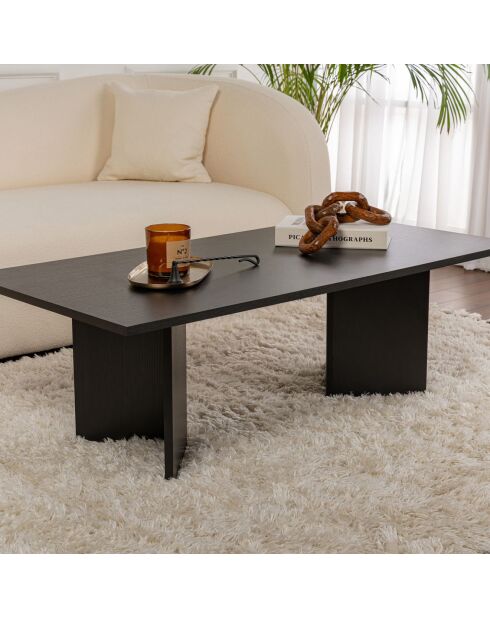 Table basse Sabin bois noir - 119x40x60 cm