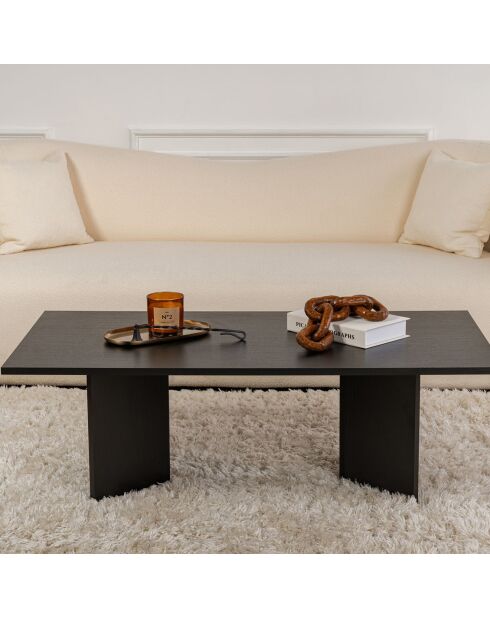 Table basse Sabin bois noir - 119x40x60 cm