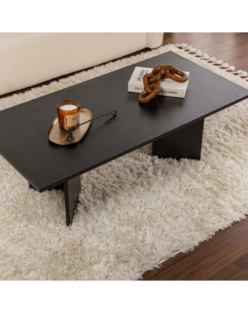 Table basse Sabin bois noir - 119x40x60 cm