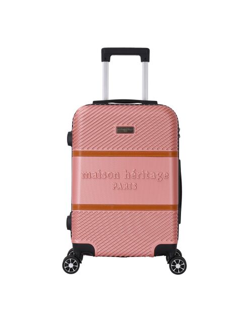 Valise Cabine 4 roues doubles Opéra 55 cm rose doré