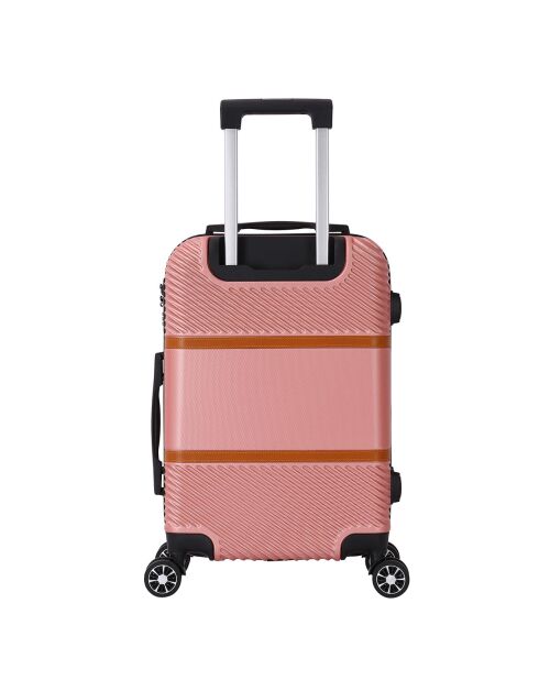 Valise Cabine 4 roues doubles Opéra 55 cm rose doré