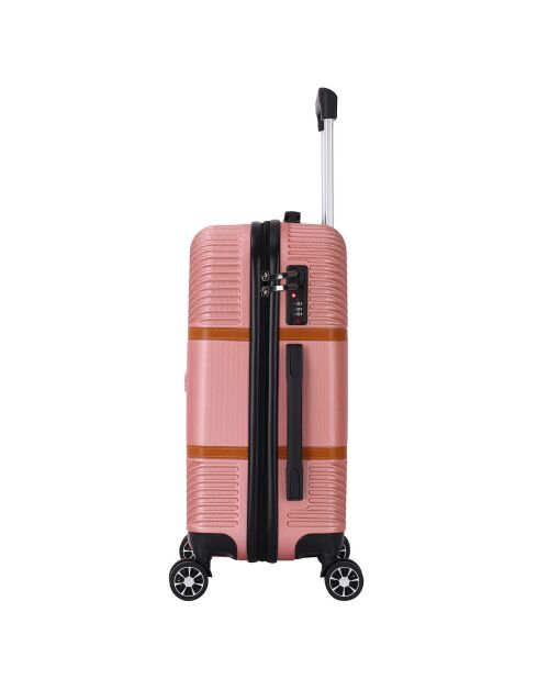 Valise Cabine 4 roues doubles Opéra 55 cm rose doré