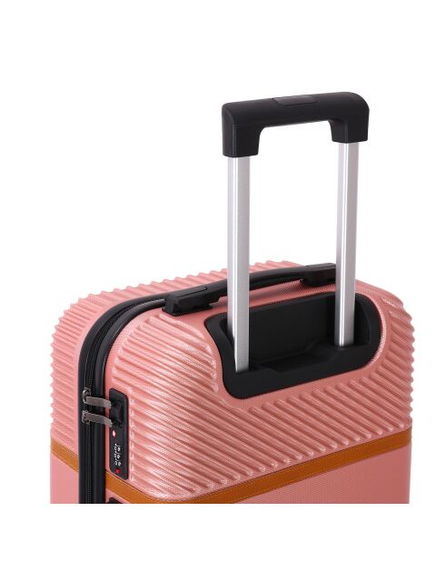 Valise Cabine 4 roues doubles Opéra 55 cm rose doré