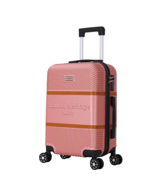Valise Cabine 4 roues doubles Opéra 55 cm rose doré
