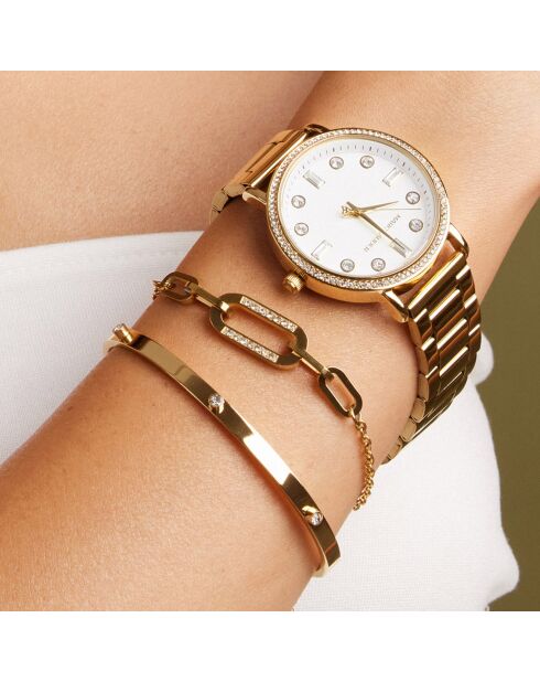 Bracelet Bomba en Acier & Cristal doré