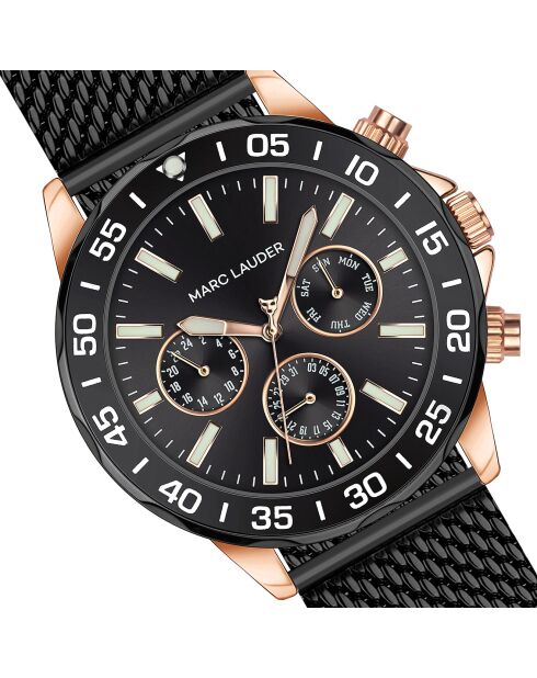 Set Montre & Bracelet Homme Milan en Acier noir
