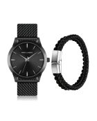 Set Montre & Bracelet Homme Perth en Acier noir