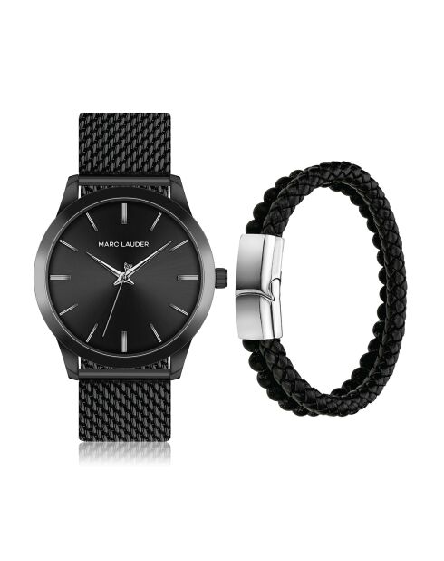 Set Montre & Bracelet Homme Perth en Acier noir