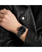 Set Montre & Bracelet Homme Lyon en Acier argenté/noir