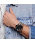 Set Montre & Bracelet Homme Madrid en Acier argenté/noir