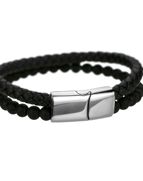 Set Montre & Bracelet Homme Madrid en Acier argenté/noir