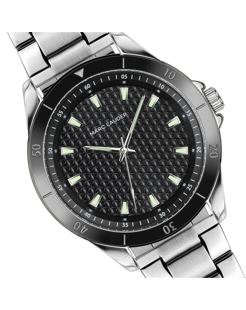 Set Montre & Bracelet Homme Madrid en Acier argenté/noir