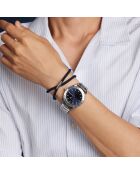 Set Montre & Bracelet Homme Helsinki en Acier argenté/noir