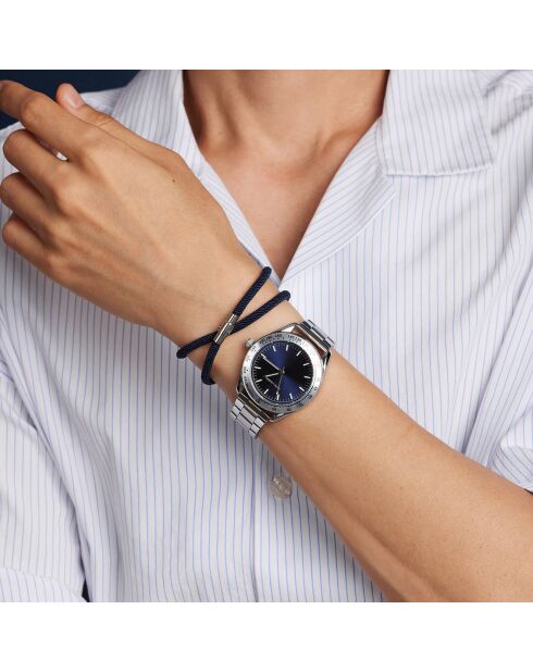 Set Montre & Bracelet Homme Helsinki en Acier argenté/noir