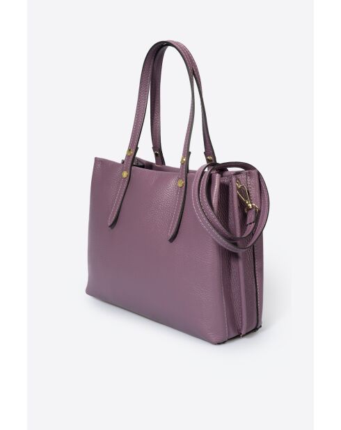 Borsa a tracolla Bianca in pelle viola - 30x11x23 cm
