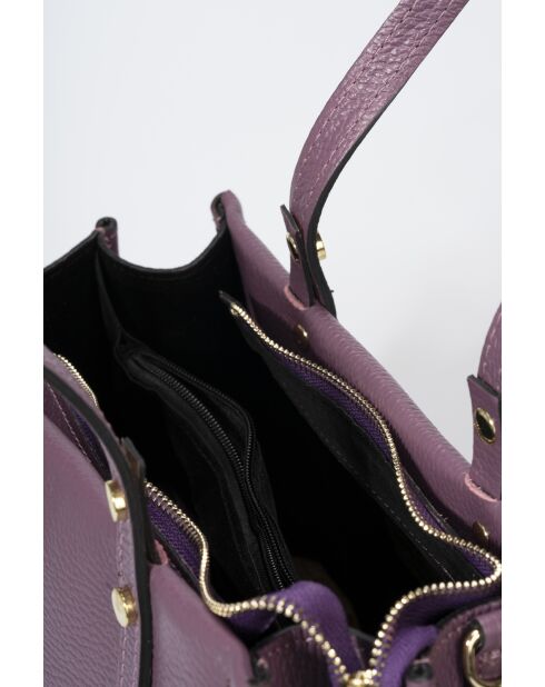 Borsa a tracolla Bianca in pelle viola - 30x11x23 cm