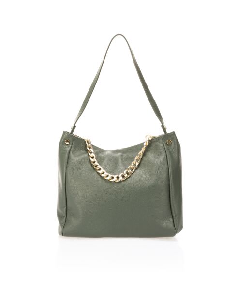 Bolso de hombro Serena de piel verde - 35x16x26 cm