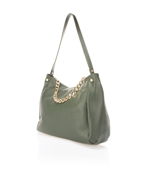 Bolso de hombro Serena de piel verde - 35x16x26 cm