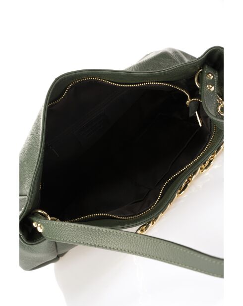 Bolso de hombro Serena de piel verde - 35x16x26 cm