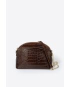 Braune Vian Schultertasche aus Leder - 23x8x18 cm