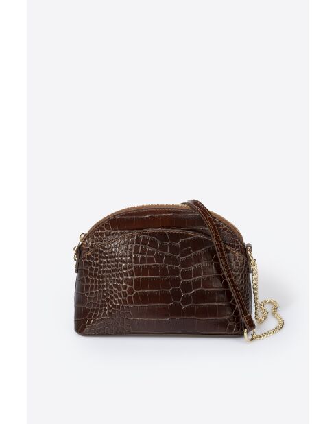 Braune Vian Schultertasche aus Leder - 23x8x18 cm