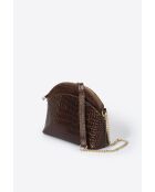 Braune Vian Schultertasche aus Leder - 23x8x18 cm