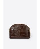 Braune Vian Schultertasche aus Leder - 23x8x18 cm