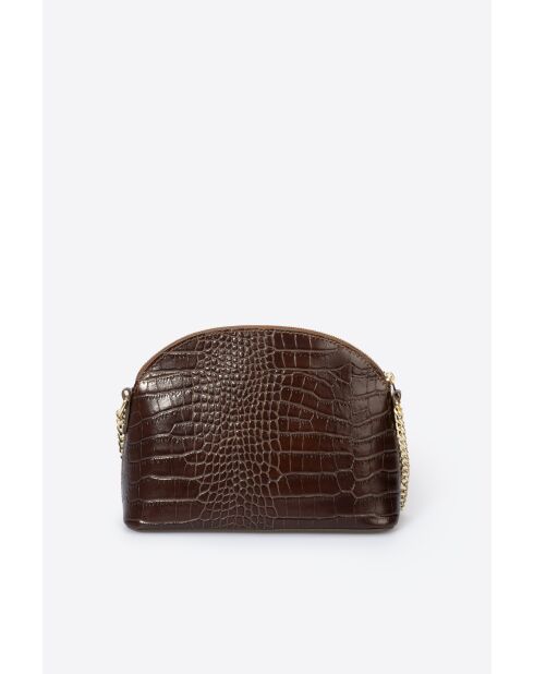Braune Vian Schultertasche aus Leder - 23x8x18 cm