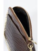 Braune Vian Schultertasche aus Leder - 23x8x18 cm