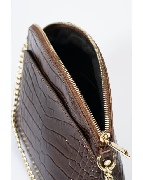 Braune Vian Schultertasche aus Leder - 23x8x18 cm