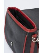 Sac bandoulière en Cuir Bela noir/rouge - 20x7x16 cm