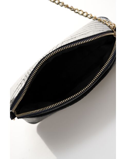 Bandolera de piel Vian azul oscuro - 23x8x18 cm