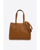 Bandolera Bianca de piel coñac - 30x11x23 cm