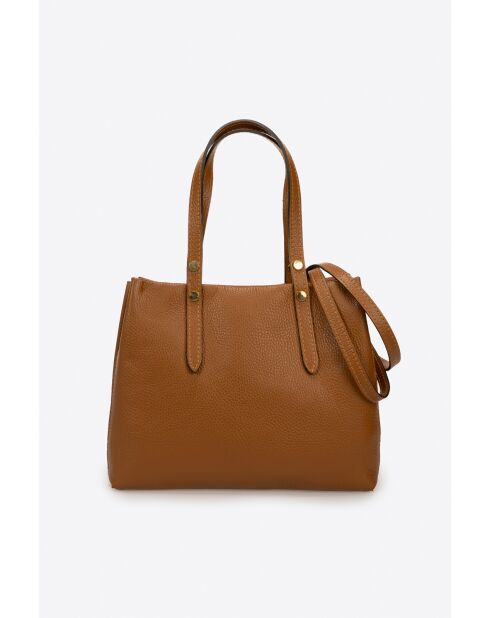 Bandolera Bianca de piel coñac - 30x11x23 cm