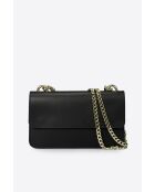 Schwarze Tess Schultertasche aus Leder - 25x5x15 cm