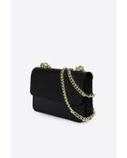 Schwarze Tess Schultertasche aus Leder - 25x5x15 cm
