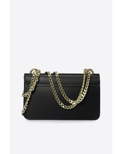 Schwarze Tess Schultertasche aus Leder - 25x5x15 cm