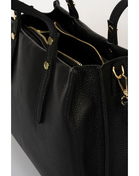 Borsa a tracolla Bianca in pelle nera - 30x11x23 cm