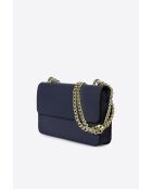 Sac bandoulière en cuir Tess bleu - 25x 5x 15 cm