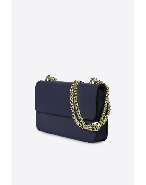 Sac bandoulière en cuir Tess bleu - 25x 5x 15 cm