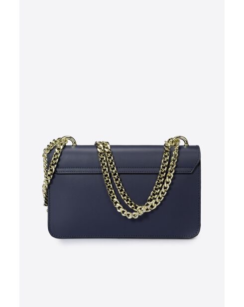 Sac bandoulière en cuir Tess bleu - 25x 5x 15 cm