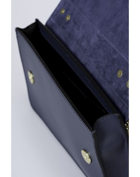 Sac bandoulière en cuir Tess bleu - 25x 5x 15 cm