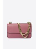 Roze leren schoudertas van Tess - 25x5x15 cm