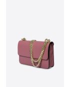 Roze leren schoudertas van Tess - 25x5x15 cm