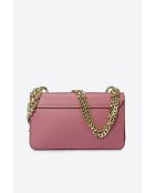 Roze leren schoudertas van Tess - 25x5x15 cm