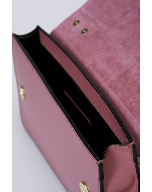 Schultertasche Tess aus Leder in Rosa, 25 x 5 x 15 cm